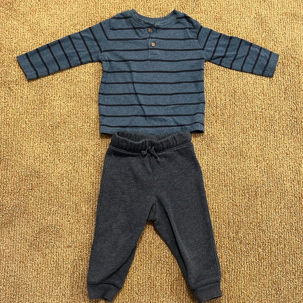18 months boys long sleeves striped shirt and pants